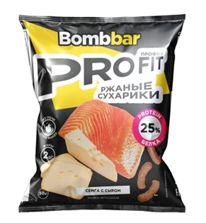 BOMBBAR Протеиновые сухарики 50г - семга с сыром
